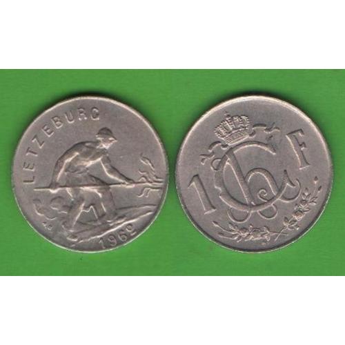 1 франк Люксембург 1962