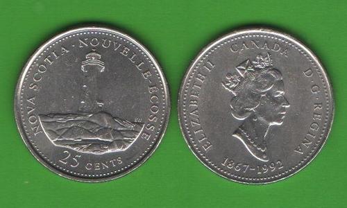 25 центов Канада 1867-1992 (125th Anniversary of Confederation - Nova Scotia)