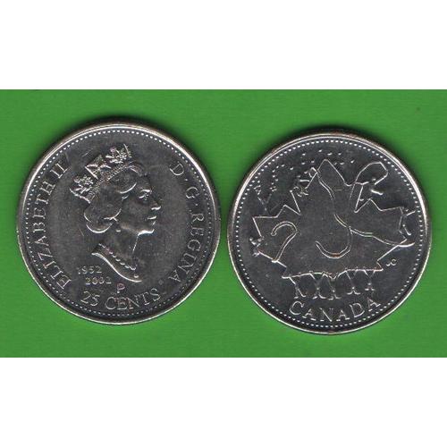 25 центов Канада 2002 (Canada Day - Queen Elizabeth II - Golden Jubilee)