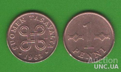 1 пенни Финляндия 1963