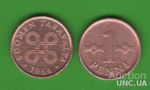 1 пенни Финляндия 1964