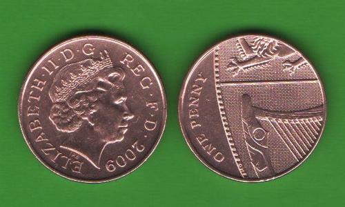 1 пенни Великобритания 2009