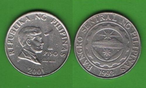 1 песо Филиппины 2001