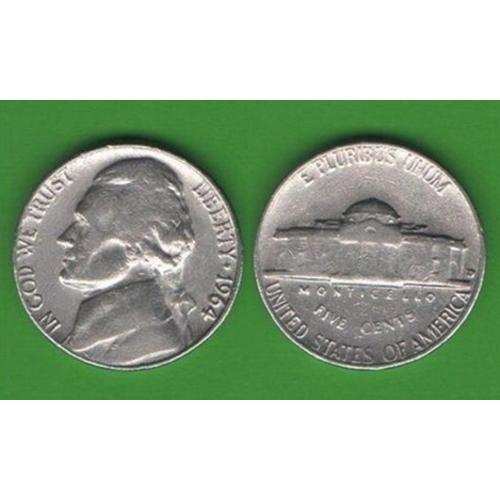 5 центов США 1964 D