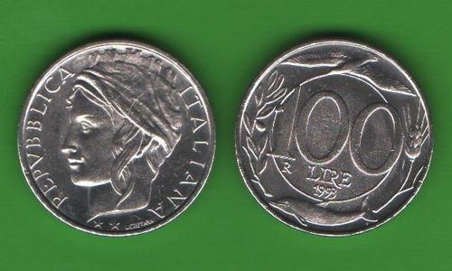 100 лир Италия 1993