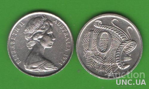 10 центов Австралия 1974