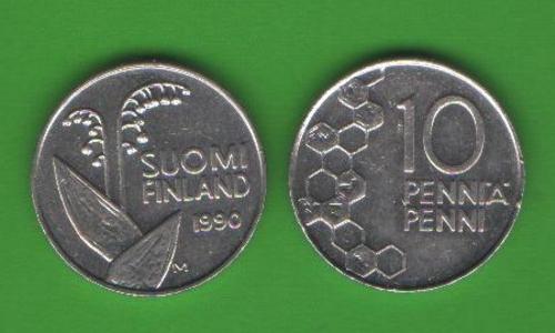 10 пенни Финляндия 1990