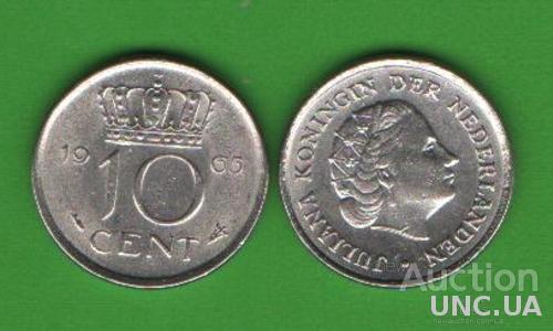 10 центов Нидерланды 1965