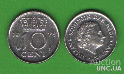 10 центов Нидерланды 1978