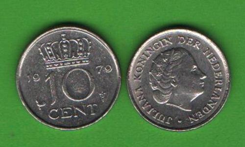 10 центов Нидерланды 1979