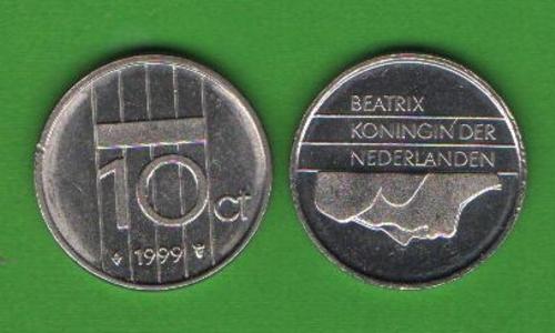 10 центов Нидерланды 1999