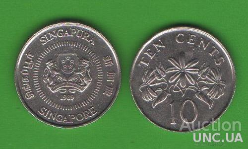 10 центов Сингапур 1989