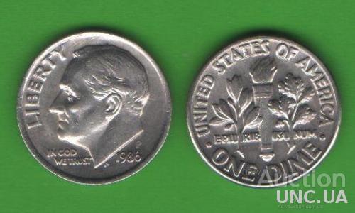 10 центов США 1986 P