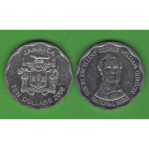 10 долларов Ямайка 2008