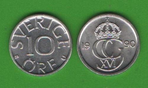 10 эре Швеция 1990