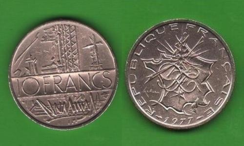 10 франков Франция 1977