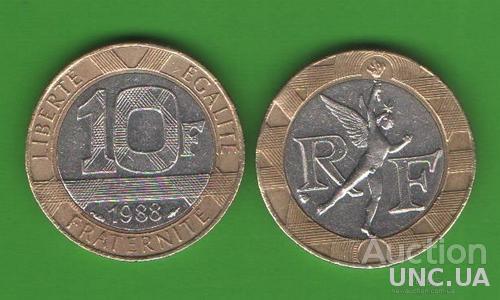 10 франков Франция 1988