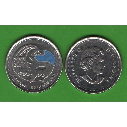 25 центов Канада 2011 (Legendary fauna - Orca coloured)