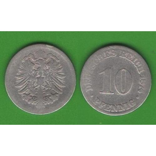 10 пфеннигов Германия 1874