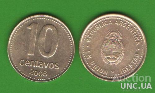 10 сентаво Аргентина 2008