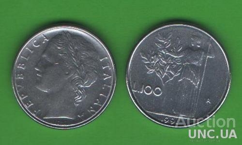100 лир Италия 1991 (мини)