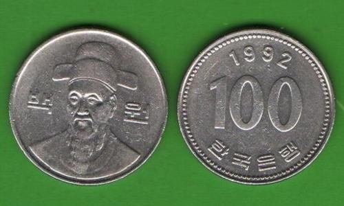 100 вон Южная Корея 1992