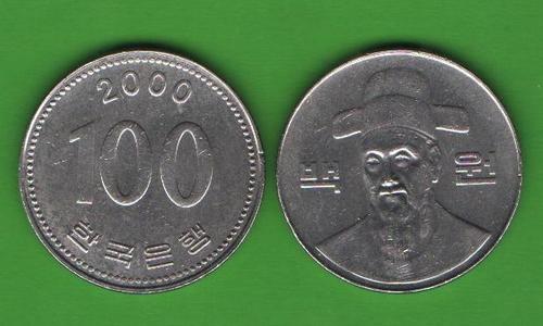 100 вон Южная Корея 2000