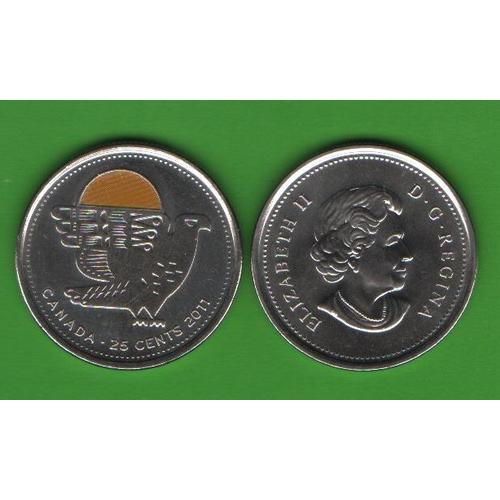 25 центов Канада 2011 (Legendary fauna - Peregrine Falcon)