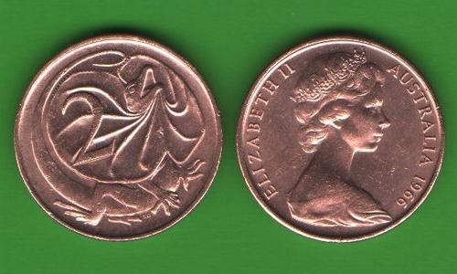 2 цента Австралия 1966