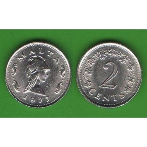 2 цента Мальта 1977