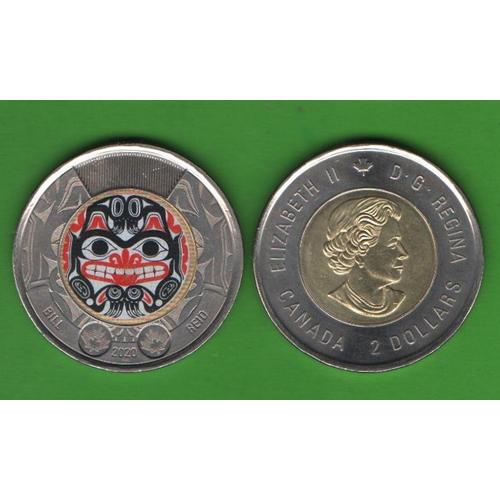 2 доллара Канада 2020 (Bill Reid - coloured)