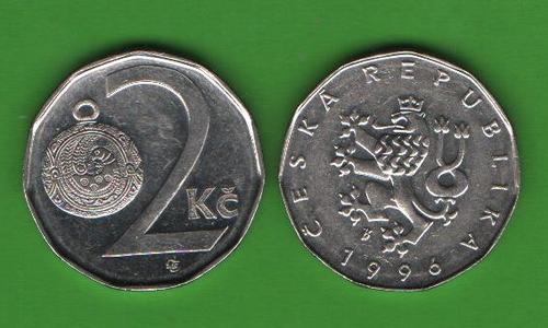 2 кроны Чехия 1996