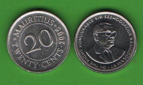 20 центов Маврикий 2005