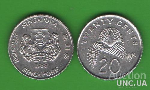 20 центов Сингапур 1986