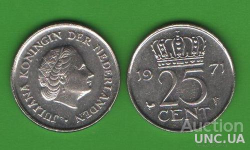 25 центов Нидерланды 1971