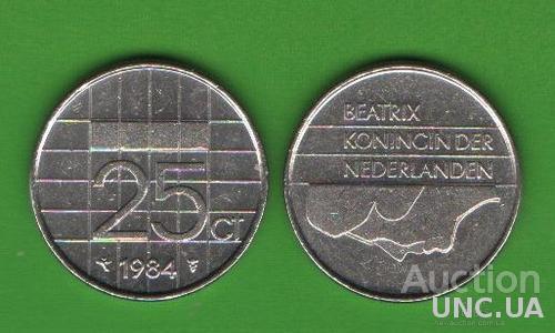 25 центов Нидерланды 1984