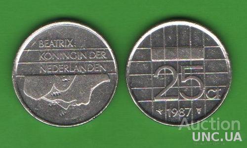 25 центов Нидерланды 1987