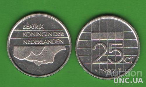 25 центов Нидерланды 1992