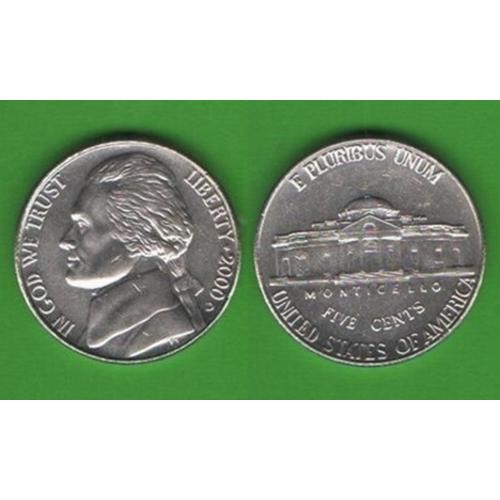 5 центов США 2000 D