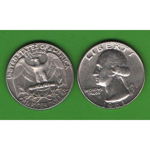 25 центов США 1981 Р