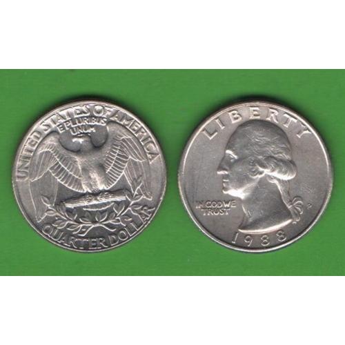 25 центов США 1988 Р