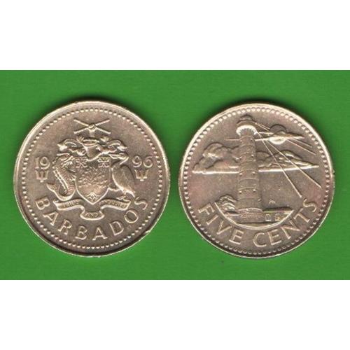 5 центов Барбадос 1996