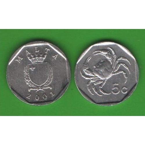 5 центов Мальта 2001