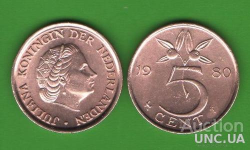 5 центов Нидерланды 1980