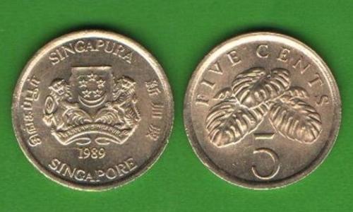 5 центов Сингапур 1989
