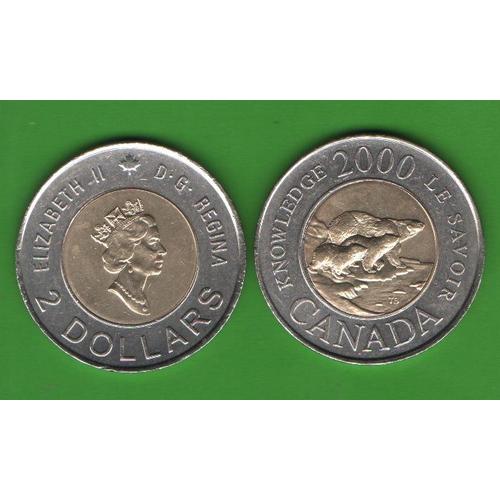 2 доллара Канада 2000 (New Millenium: Knowledge/Le Savoir)