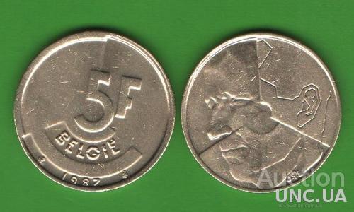 5 франков Бельгия 1987 (BELGIE)