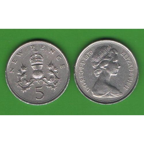 5 пенсов Великобритания 1970