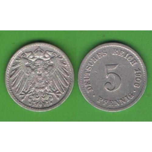 5 пфеннигов Германия 1906 F