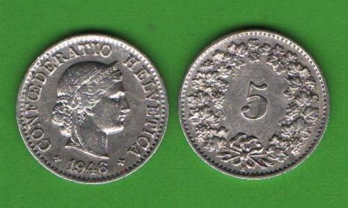 5 раппенов Швейцария 1946